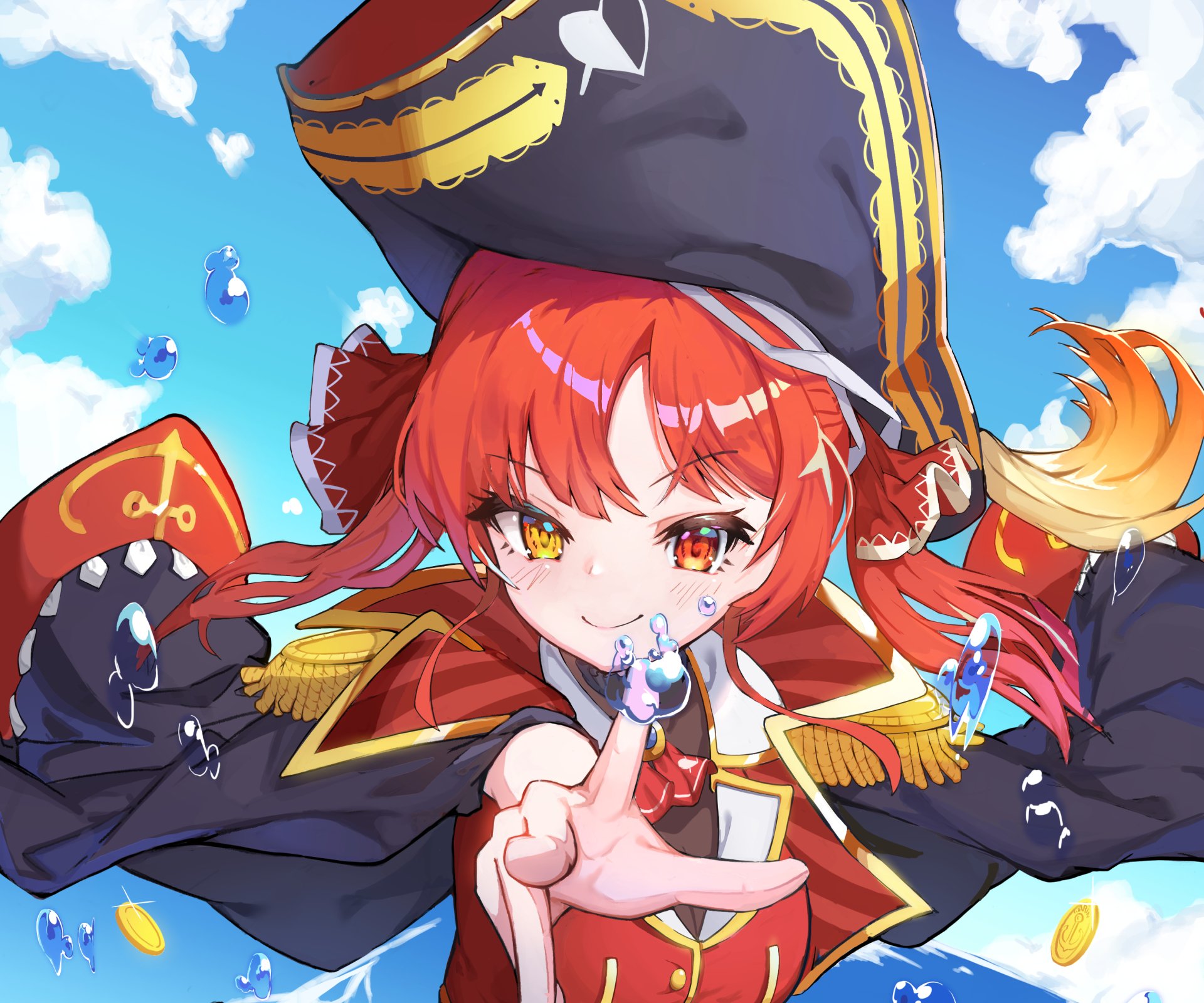 Download Pirate Heterochromia Hololive Houshou Marine Anime Virtual Youtuber HD Wallpaper