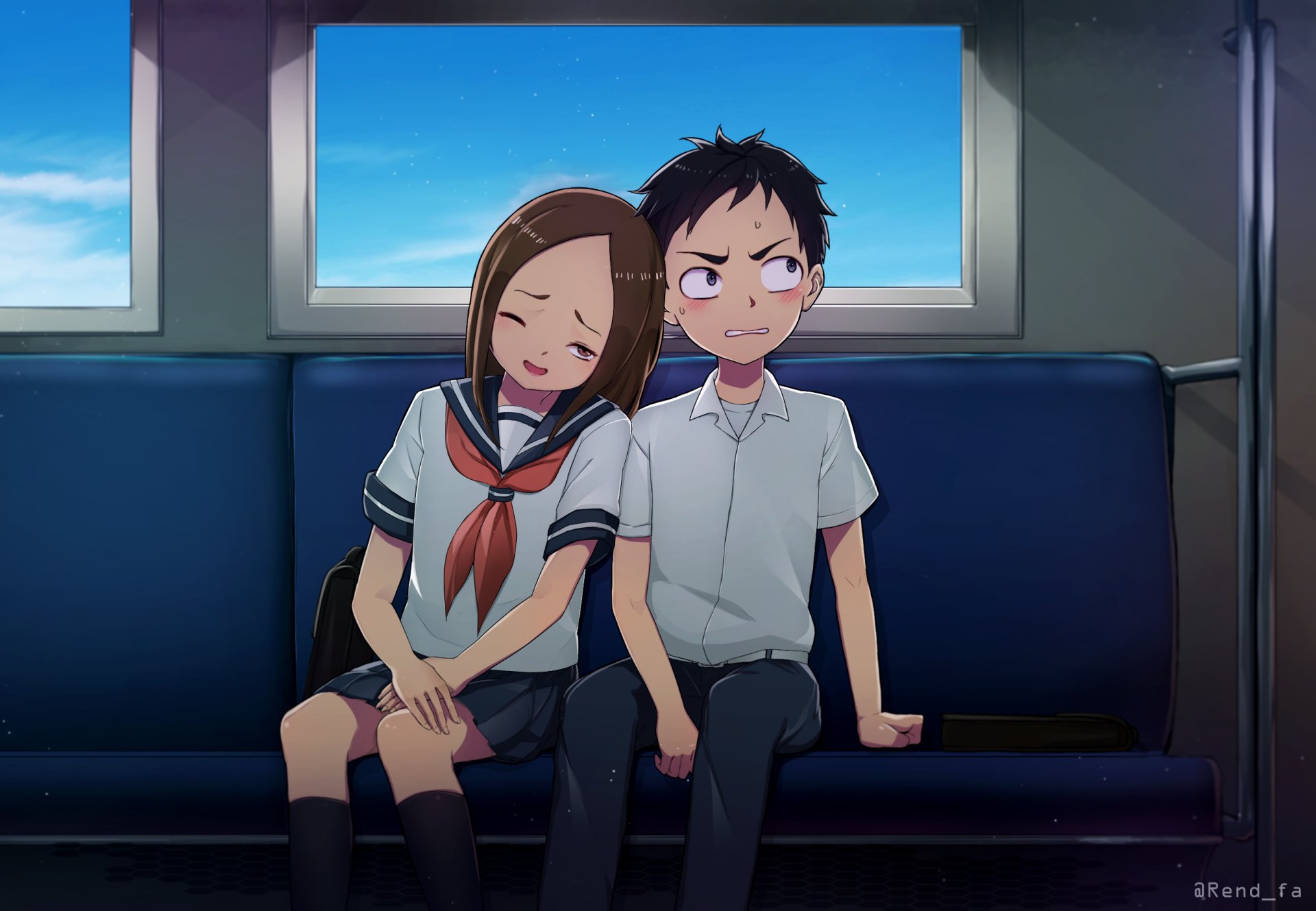 Download Nishikata (Karakai Jouzu No Takagi-san) Takagi (Karakai Jouzu No Takagi-san) Anime Teasing Master Takagi-san HD Wallpaper