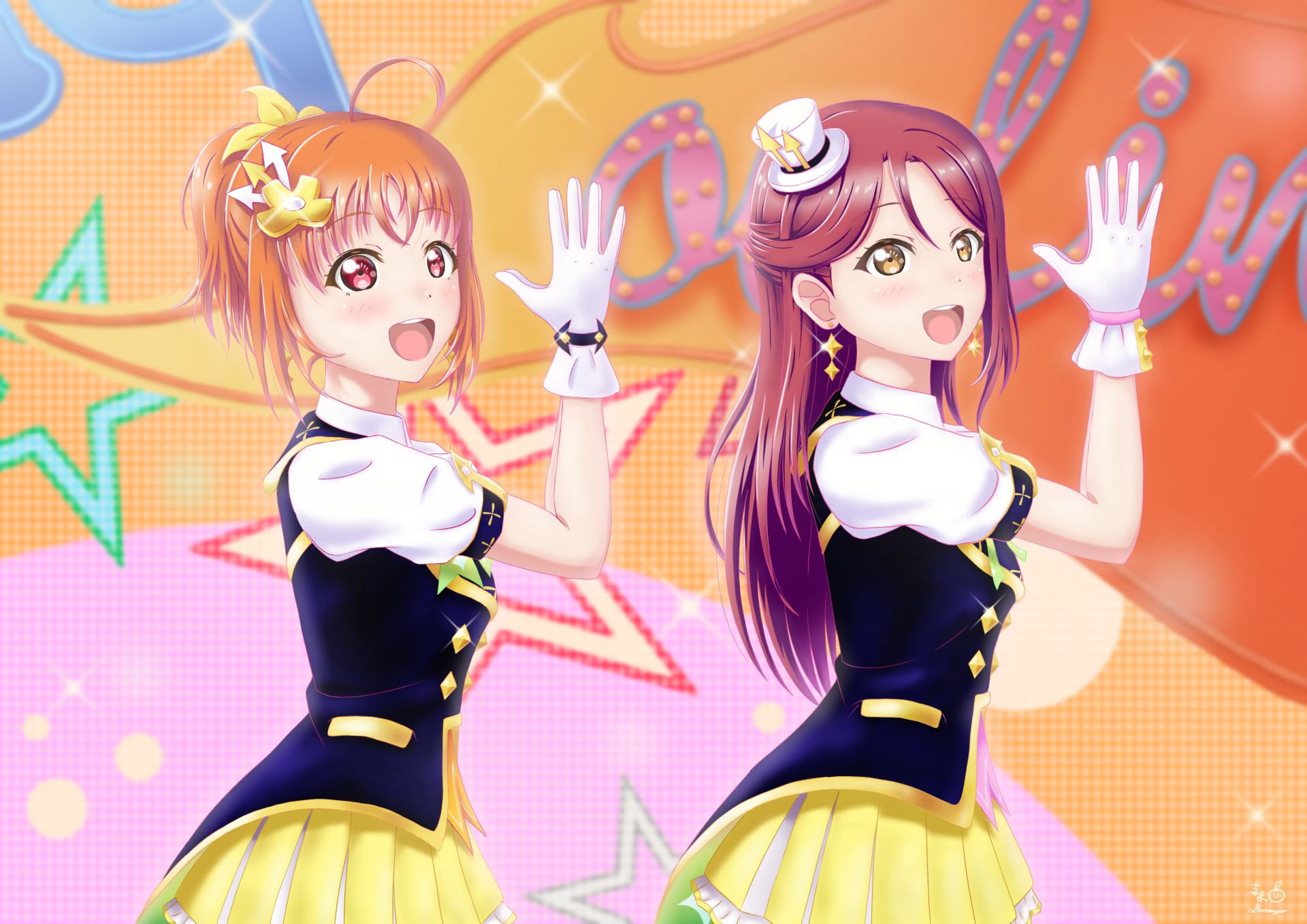 Download Chika Takami Riko Sakurauchi Anime Love Live! Sunshine!! 4k Ultra HD Wallpaper by Dvermayo