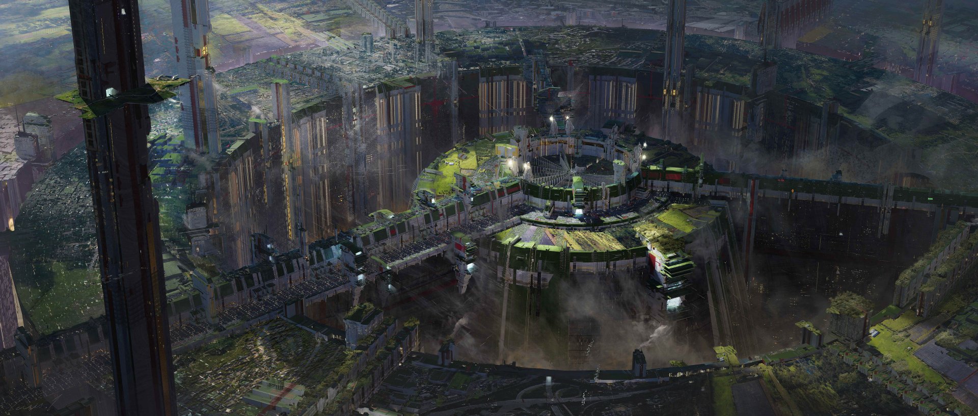 Download Sci Fi City Sci Fi City HD Wallpaper by Louis Laurent