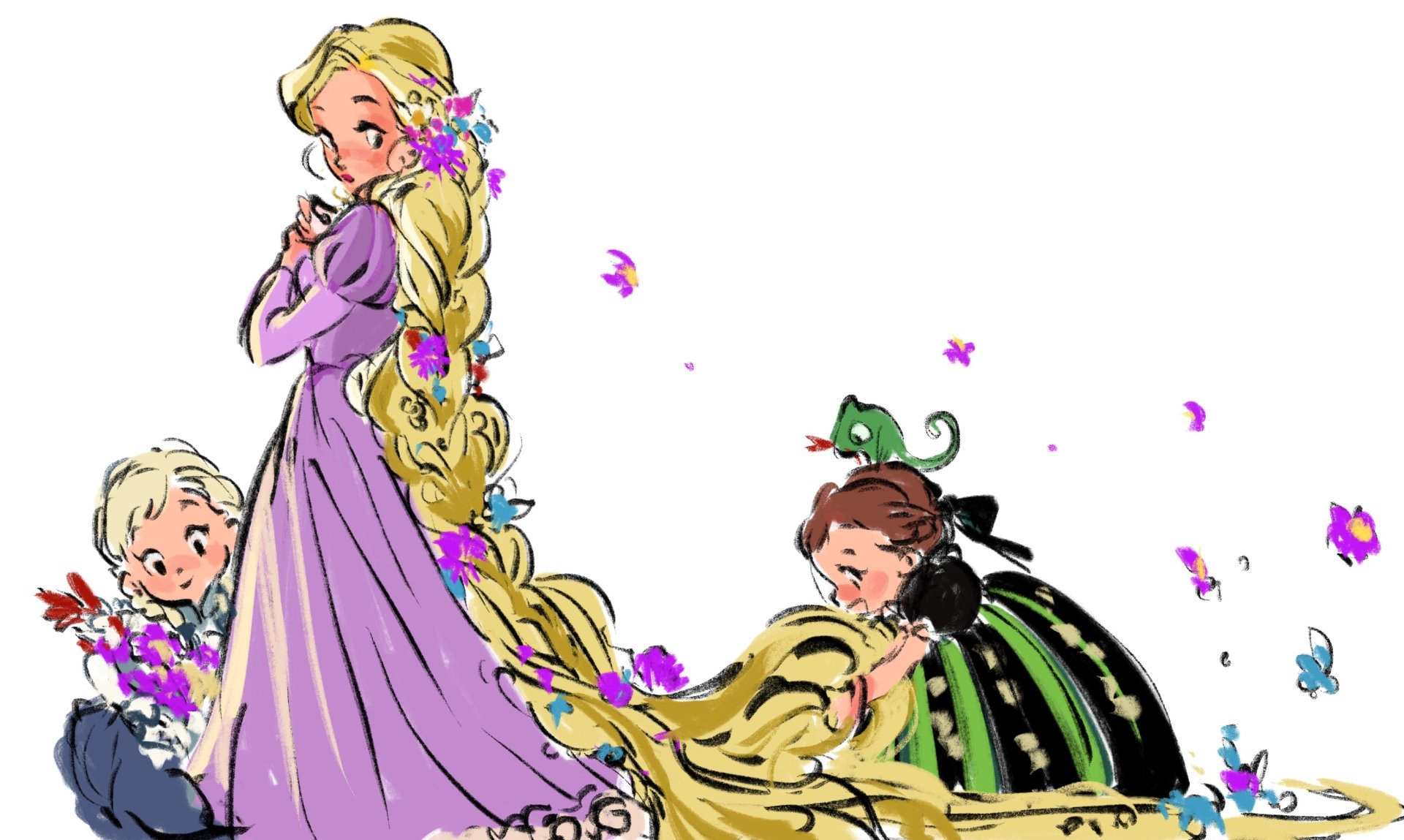 Download Elsa (Frozen) Frozen (Movie) Anna (Frozen) Pascal (Tangled) Rapunzel Movie Disney HD Wallpaper by Gori Matsu