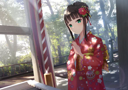kimono Dia Kurosawa Anime Love Live! Sunshine!! HD Desktop Wallpaper | Background Image