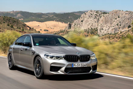 silver car vehicle BMW M5 Competition HD Desktop Wallpaper | Background Image