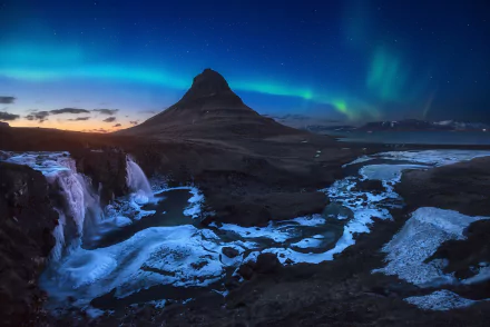 Iceland night nature Kirkjufell HD Desktop Wallpaper | Background Image