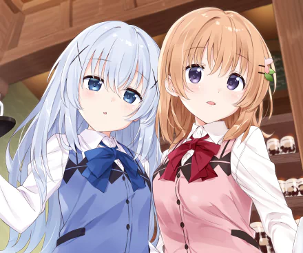 Chino Kafū Cocoa Hoto Anime Is the Order a Rabbit HD Desktop Wallpaper | Background Image