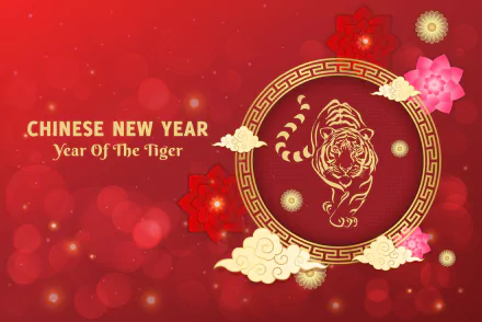 Year of the Tiger holiday Chinese New Year HD Desktop Wallpaper | Background Image