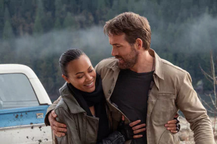 Zoe Saldana Ryan Reynolds movie The Adam Project HD Desktop Wallpaper | Background Image