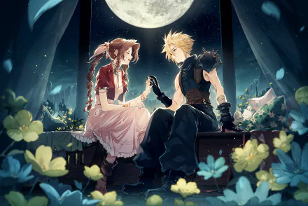 Cloud Strife Aerith Gainsborough video game Final Fantasy VII HD Desktop Wallpaper | Background Image