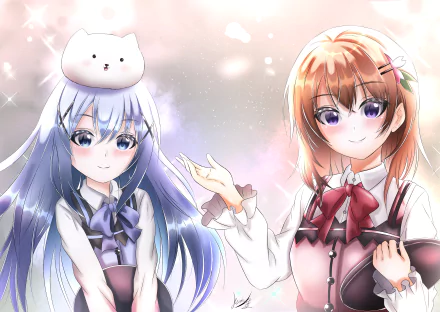 Chino Kafū Cocoa Hoto Anime Is the Order a Rabbit HD Desktop Wallpaper | Background Image