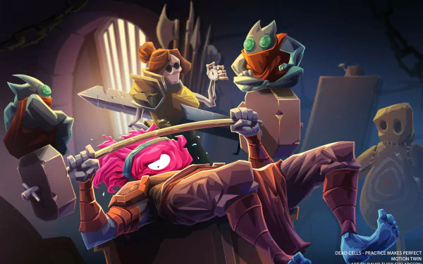 HD wallpaper featuring Dead Cells game characters in action for desktop background.