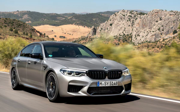 silver car vehicle BMW M5 Competition HD Desktop Wallpaper | Background Image