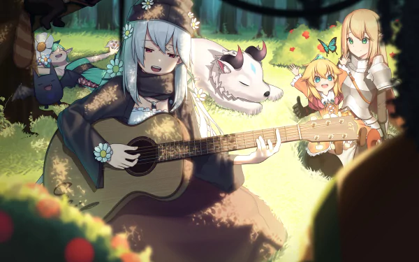 Knight (Guardian Tales) White Beast (Guardian Tales) Little Princess (Guardian Tales) Cecil (Guardian Tales) Aoba (Guardian Tales) video game Guardian Tales HD Desktop Wallpaper | Background Image