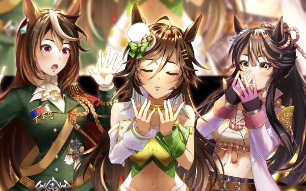 Symboli Rudolf Narita Brian Anime Uma Musume: Pretty Derby HD Desktop Wallpaper | Background Image