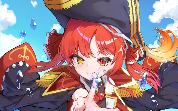pirate heterochromia hololive Houshou Marine Anime Virtual Youtuber HD Desktop Wallpaper | Background Image