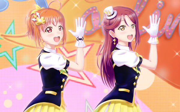 Chika Takami Riko Sakurauchi Anime Love Live! Sunshine!! HD Desktop Wallpaper | Background Image