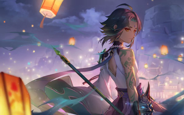Lantern Rite (Genshin Impact) Xiao (Genshin Impact) video game Genshin Impact HD Desktop Wallpaper | Background Image