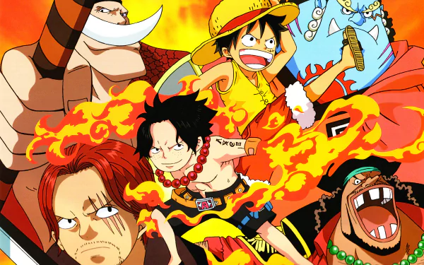 Edward Teach Edward Newgate Shanks (One Piece) Portgas D. Ace Jinbe (One Piece) Monkey D. Luffy Anime One Piece HD Desktop Wallpaper | Background Image