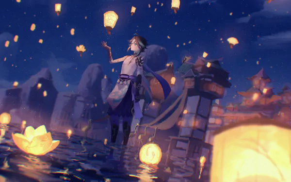 Lantern Rite (Genshin Impact) Xiao (Genshin Impact) video game Genshin Impact HD Desktop Wallpaper | Background Image