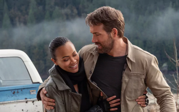 Zoe Saldana Ryan Reynolds movie The Adam Project HD Desktop Wallpaper | Background Image