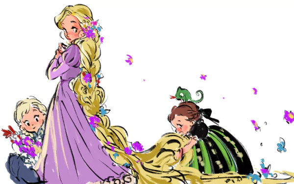 Elsa (Frozen) Frozen (Movie) Anna (Frozen) Pascal (Tangled) Rapunzel movie Disney HD Desktop Wallpaper | Background Image