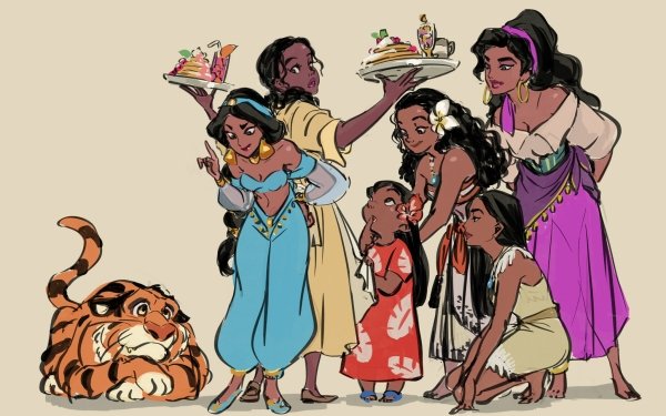 Movie Disney Esmeralda Princess Jasmine Lilo Tiana Pocahontas Moana Waialiki Princess HD Wallpaper | Background Image