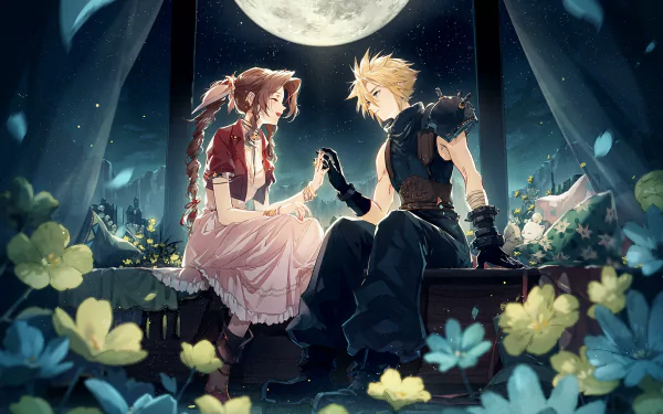 Cloud Strife Aerith Gainsborough video game Final Fantasy VII HD Desktop Wallpaper | Background Image