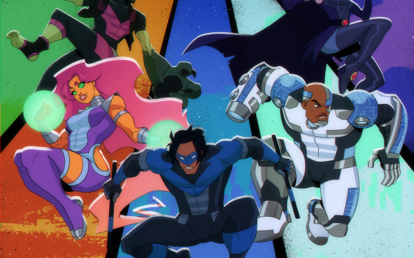 Comics Teen Titans Nightwing Dick Grayson Cyborg Starfire Koriand'r Raven Beast Boy Garfield Logan Victor Stone HD Wallpaper | Background Image