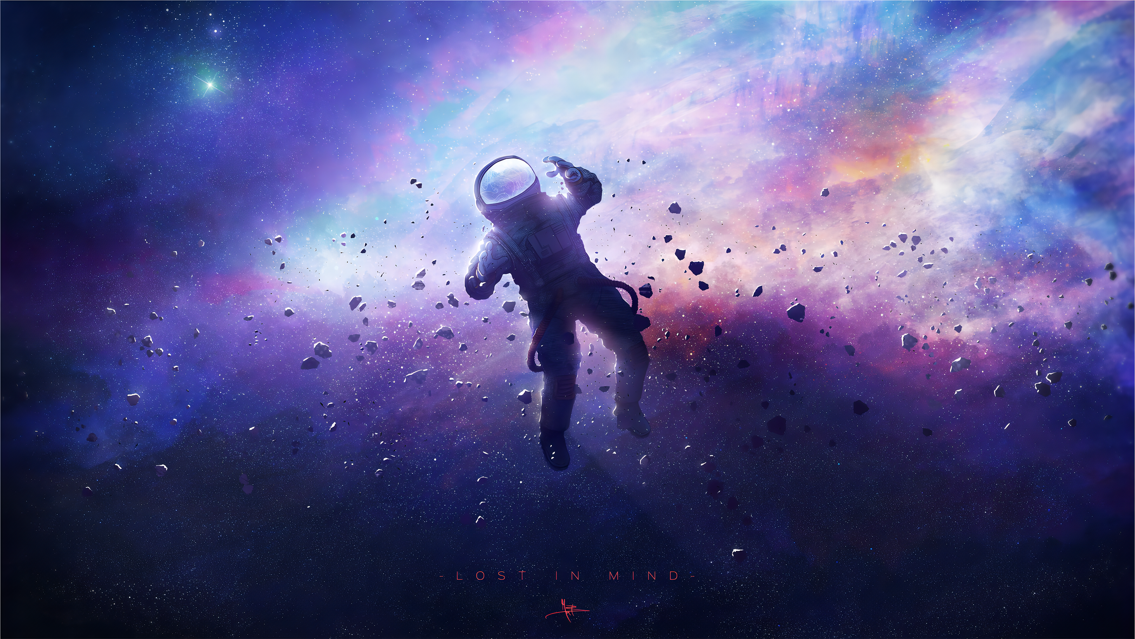 Astronaut in bright galaxy. Universe and spaceman. Astronaut in the outer  space. Vertical wallpaper. Elements of this image furnished by NASA Stock  Photo | Adobe Stock