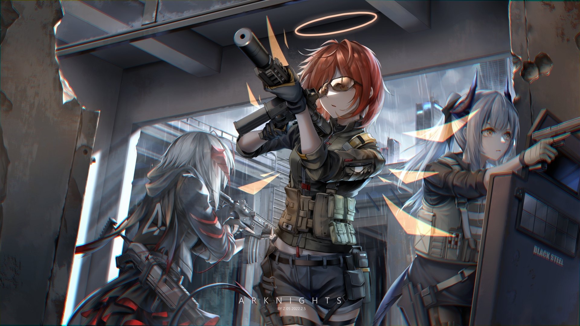 Download W (Arknights) Liskarm (Arknights) Exusiai (Arknights) Video Game Arknights HD Wallpaper