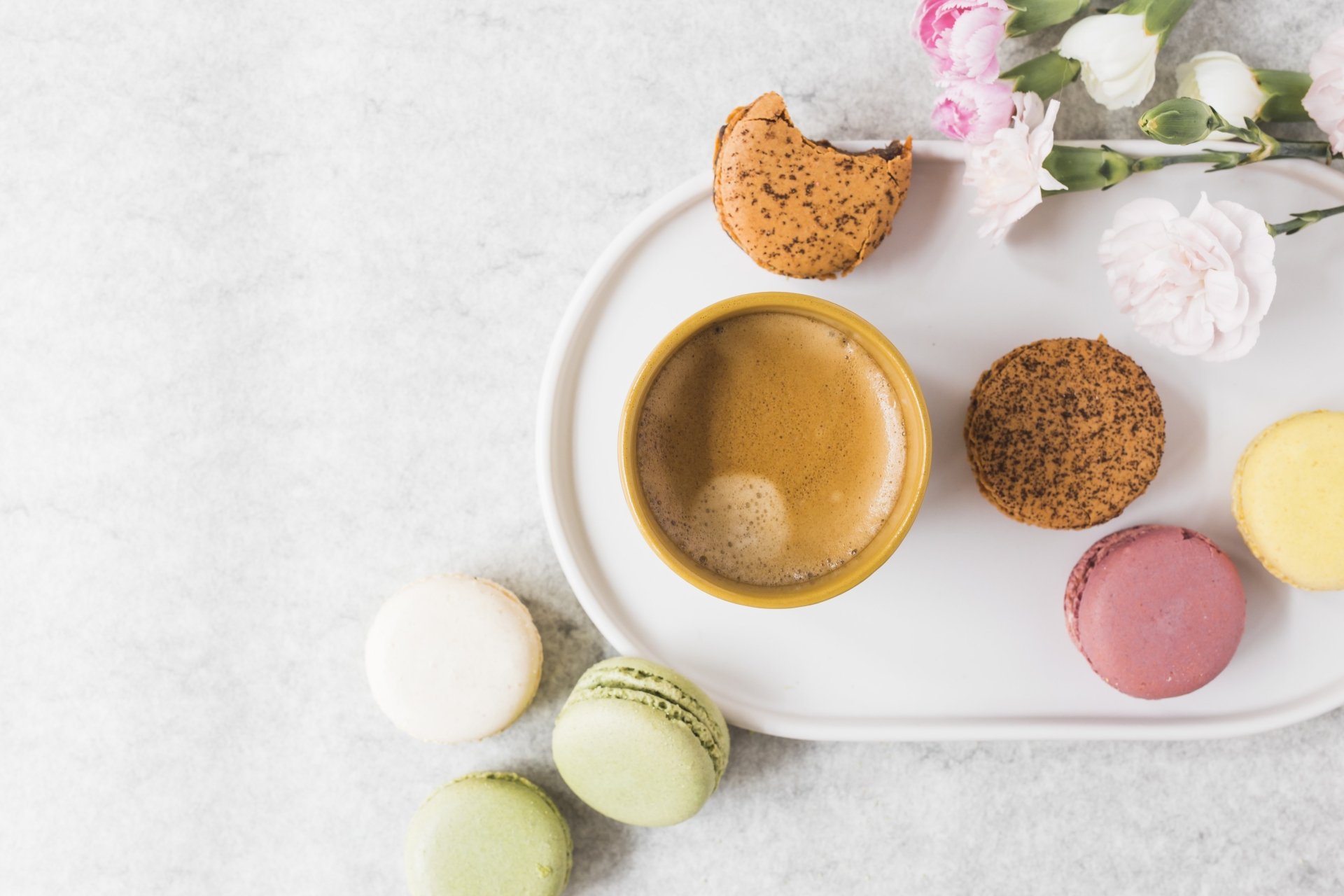 Download Macaron Food Coffee 4k Ultra HD Wallpaper