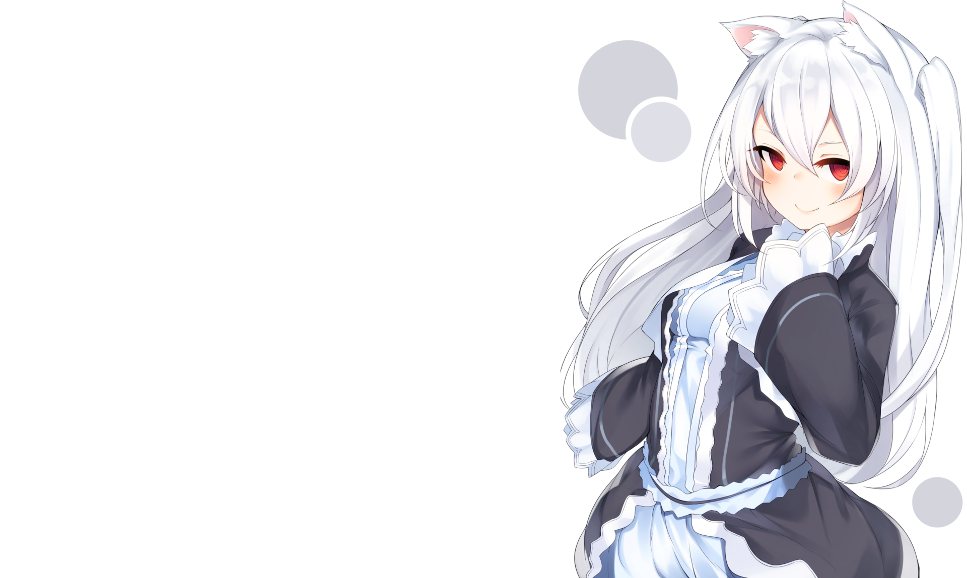 Download White Hair Nora Cat Anime Virtual Youtuber HD Wallpaper