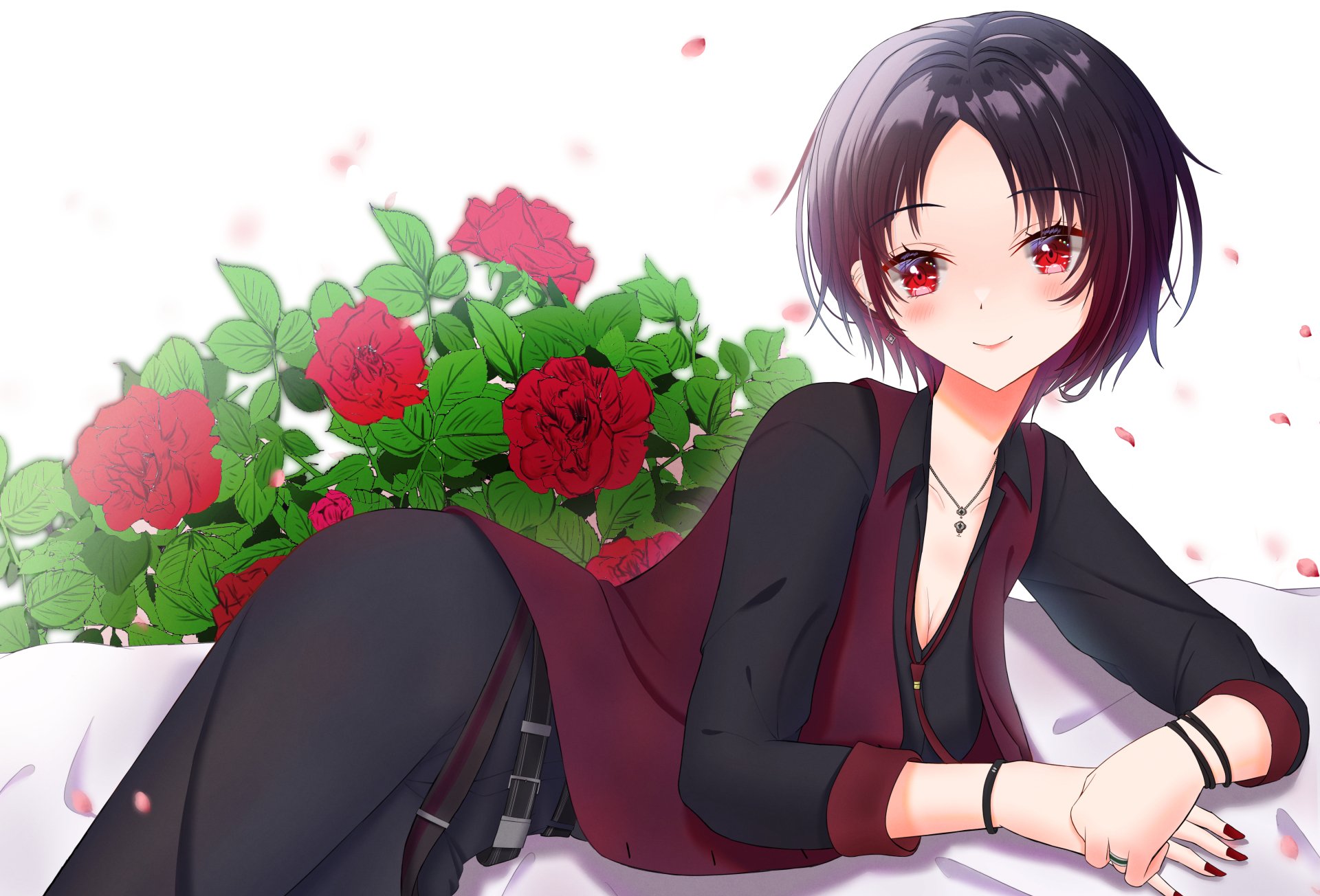 Download VSPO! Kisaragi Ren Iris Black Games Anime Virtual Youtuber 4k Ultra HD Wallpaper by ひょんしー