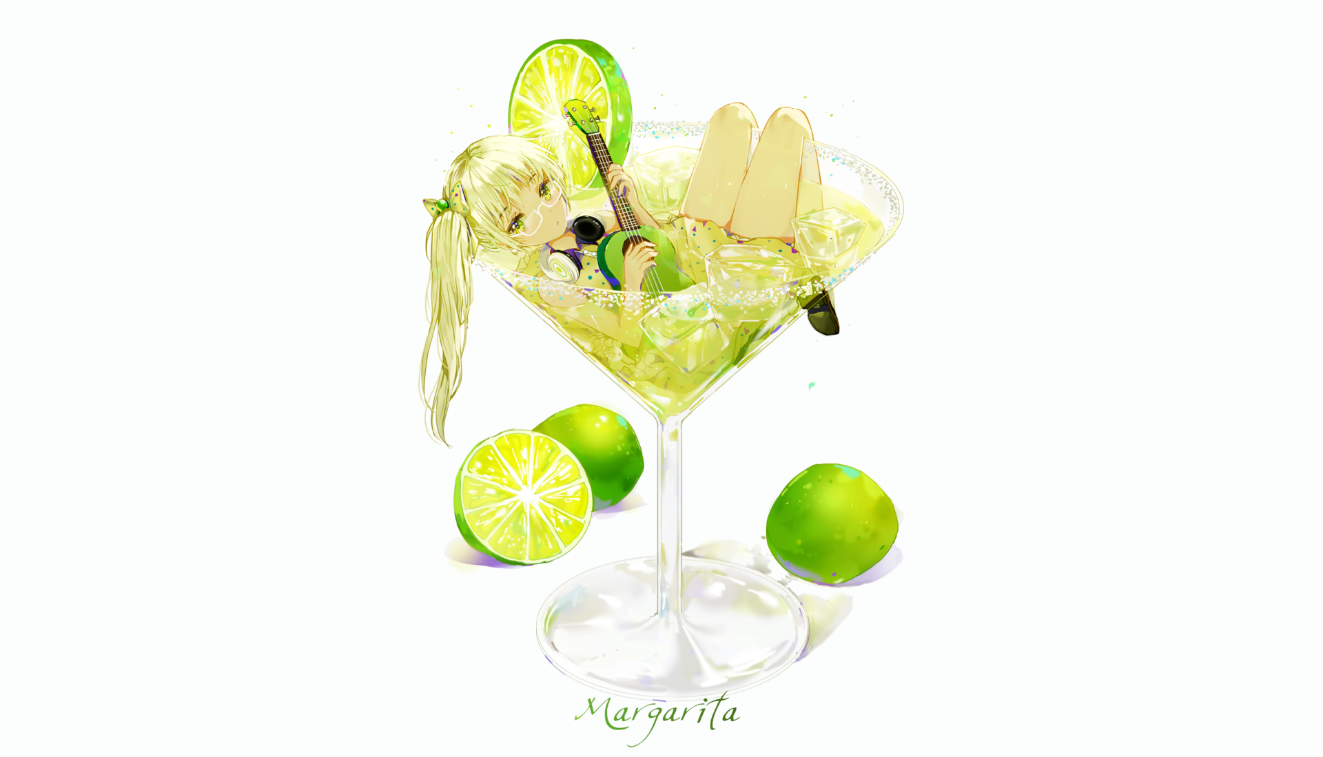 Download Cocktail Anime Girl Anime Girl HD Wallpaper by ダンミル