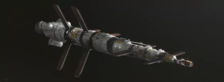 A detailed sci-fi spaceship floats in the vastness of space, showcasing intricate designs and technology. This HD image serves as an engaging desktop wallpaper and background.