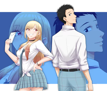 Wakana Gojo Marin Kitagawa Anime My Dress-Up Darling HD Desktop Wallpaper | Background Image