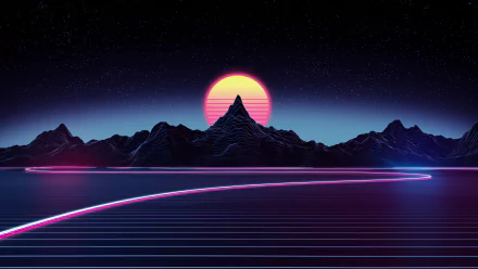 artistic retrowave HD Desktop Wallpaper | Background Image