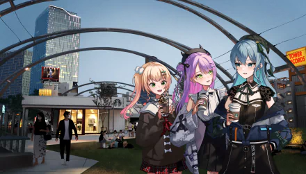 Tokoyami Towa Momosuzu Nene Hoshimachi Suisei hololive Anime Virtual Youtuber HD Desktop Wallpaper | Background Image