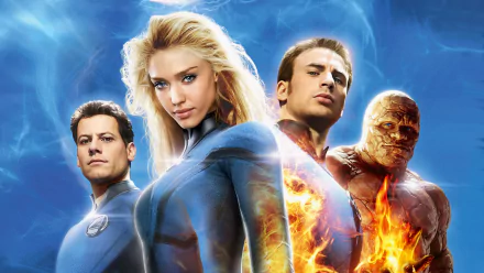 Thing (Marvel Comics) Susan Storm Reed Richards Mister Fantastic Johnny Storm Jessica Alba Ioan Gruffudd Invisible Woman Human Torch (Marvel Comics) Chris Evans movie Fantastic 4: Rise of the Silver Surfer HD Desktop Wallpaper | Background Image