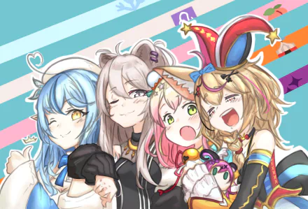 Omaru Polka Yukihana Lamy Momosuzu Nene Shishiro Botan hololive Anime Virtual Youtuber HD Desktop Wallpaper | Background Image