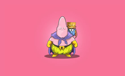 Babidi (Dragon Ball) Patrick Star SpongeBob SquarePants Majin Buu Anime crossover HD Desktop Wallpaper | Background Image