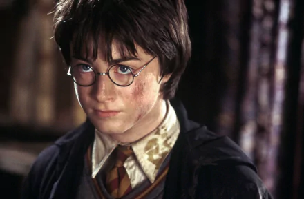 HD desktop wallpaper featuring Daniel Radcliffe as Harry Potter from the movie Harry Potter and the Chamber of Secrets.