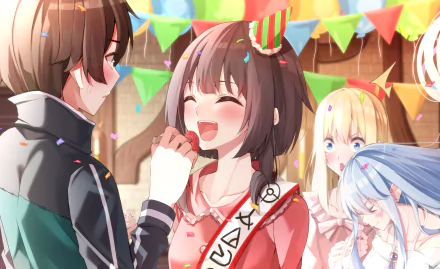 Lalatina Dustiness Ford Aqua (KonoSuba) Darkness (KonoSuba) Kazuma Satou Megumin (KonoSuba) Anime KonoSuba - God’s blessing on this wonderful world!! HD Desktop Wallpaper | Background Image
