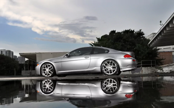 silver car reflection vehicle BMW 6 Series HD Desktop Wallpaper | Background Image