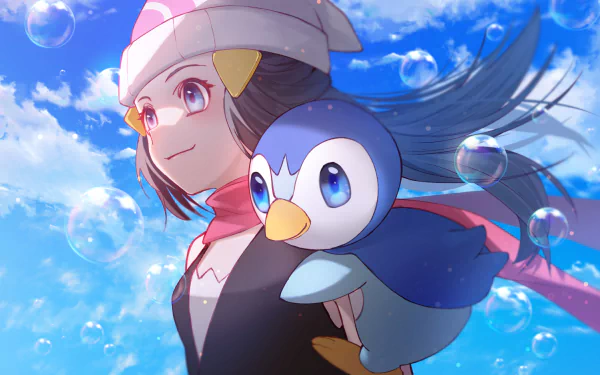 Piplup (Pokémon) Dawn (Pokémon) Anime Pokemon HD Desktop Wallpaper | Background Image