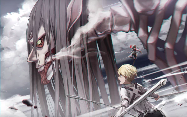 Armin Arlert Eren Yeager Mikasa Ackerman Founding Titan Anime Attack on Titan Eren & Mikasa HD Desktop Wallpaper | Background Image