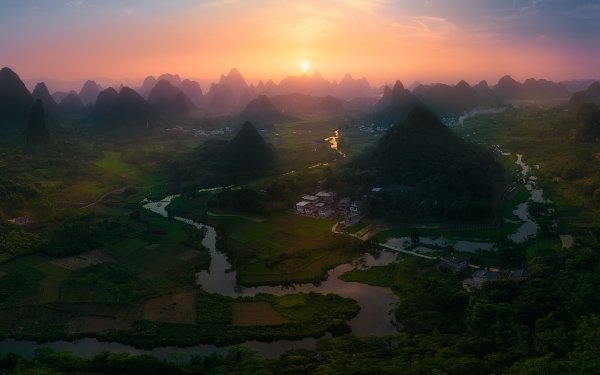 Photography Landscape China Sunrise HD Wallpaper | Background Image