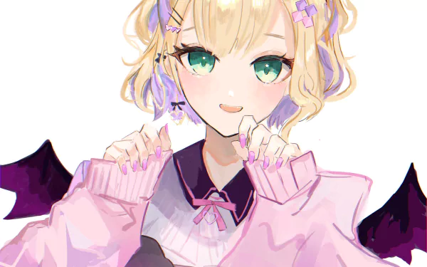 VSPO! Kurumi Noah Iris Black Games Anime Virtual Youtuber HD Desktop Wallpaper | Background Image