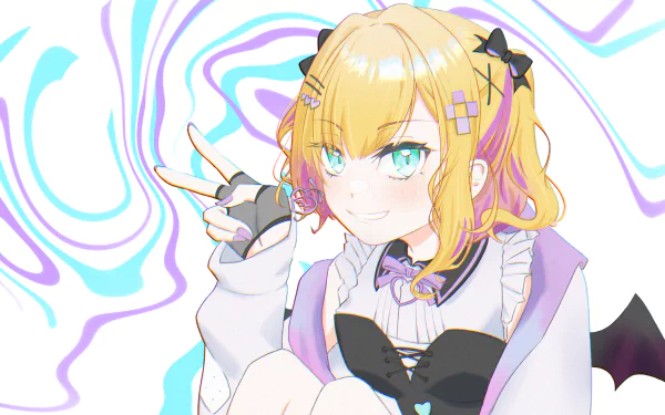 VSPO! Kurumi Noah Iris Black Games Anime Virtual Youtuber HD Desktop Wallpaper | Background Image