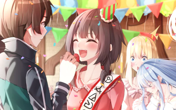 Lalatina Dustiness Ford Aqua (KonoSuba) Darkness (KonoSuba) Kazuma Satou Megumin (KonoSuba) Anime KonoSuba - God’s blessing on this wonderful world!! HD Desktop Wallpaper | Background Image