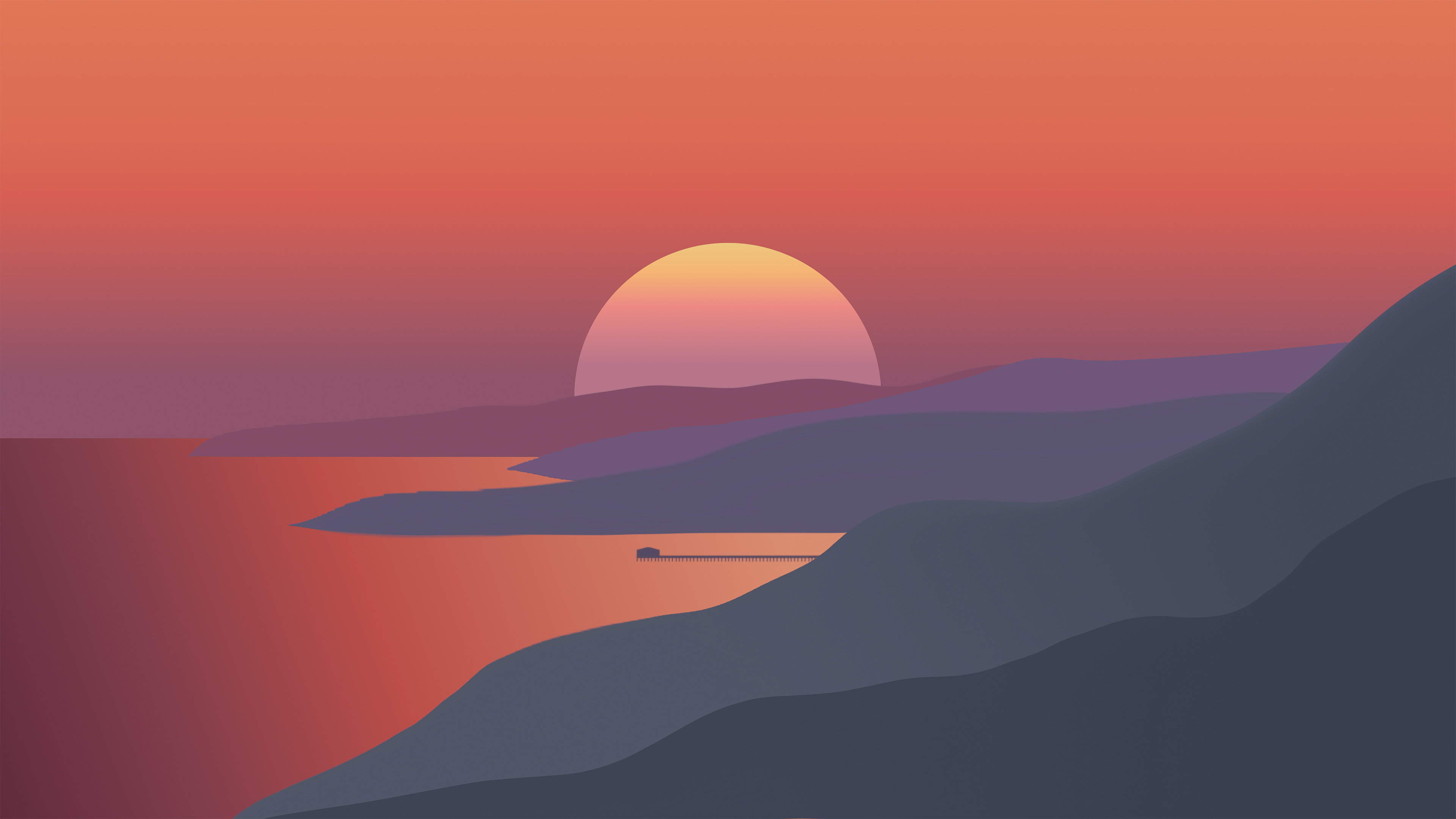 Background Wallpaper 4K - Minimalist Sunset